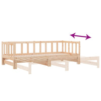 vidaXL Sofá-cama de puxar 2x(80x200) cm madeira de pinho maciça