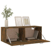 vidaXL Armário parede 100x36,5x35 cm madeira processada carv. fumado