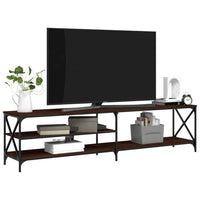 vidaXL Móvel TV 200x40x50cm derivados madeira/metal carvalho castanho
