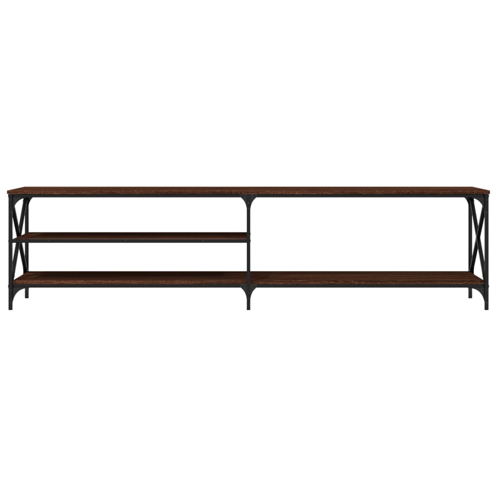 vidaXL Móvel TV 200x40x50cm derivados madeira/metal carvalho castanho
