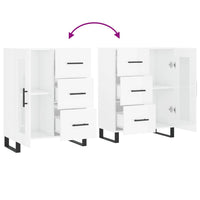 vidaXL Aparador 69,5x34x90 cm madeira processada branco brilhante