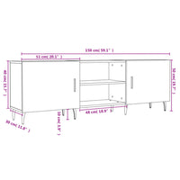 vidaXL Móvel para TV 150x30x50 cm derivados de madeira branco