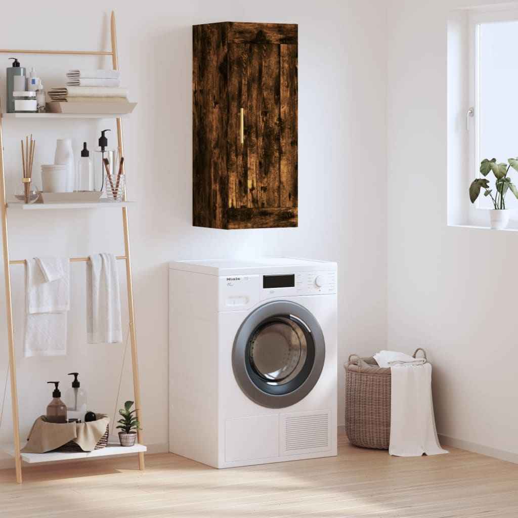 vidaXL Armário parede 34,5x34x90 cm derivados madeira carvalho fumado