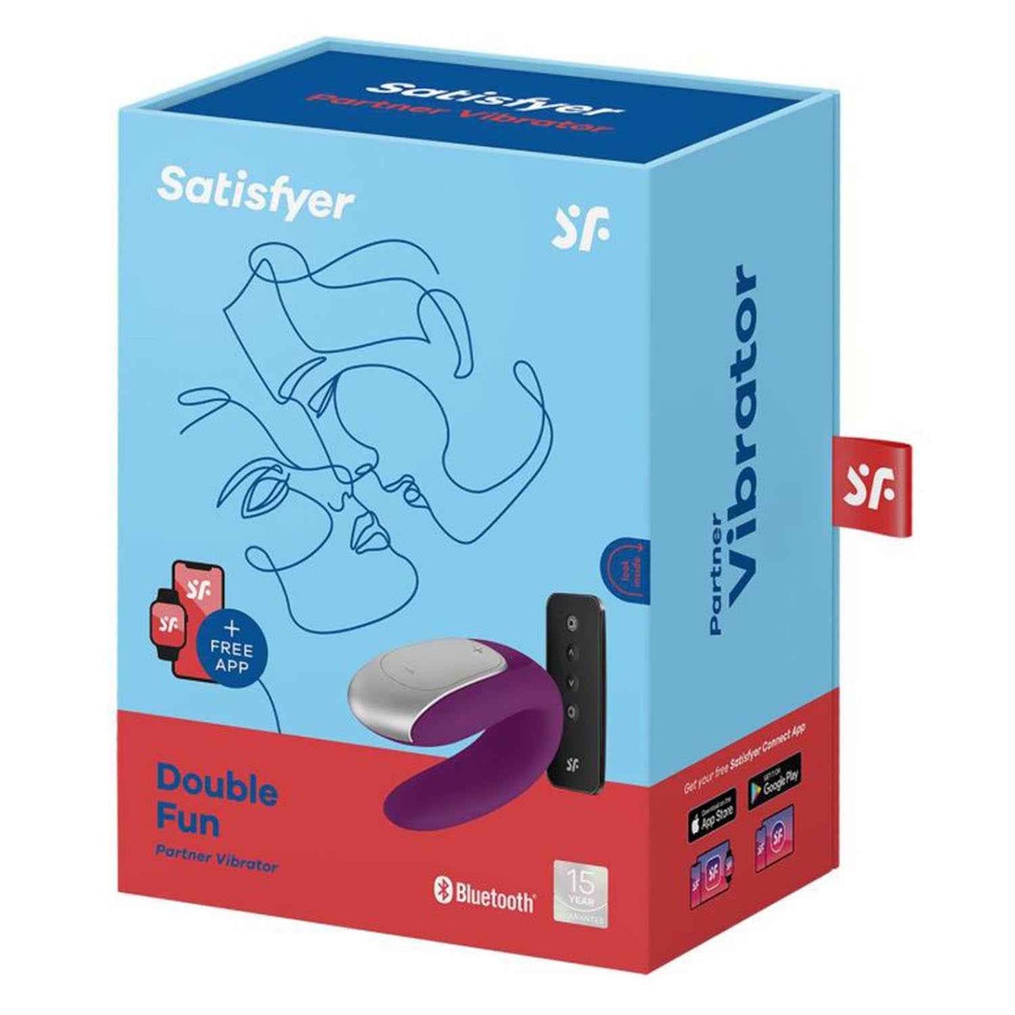Satisfyer Double Fun Vibrador Parejas Violeta Bluetooth App 1Un