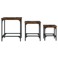 vidaXL Mesas de centro encastrar 3 pcs deriv. madeira carvalho fumado