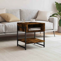 vidaXL Mesa de centro 40x40x45 cm derivados de madeira carvalho fumado