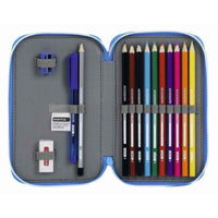 Estojo Duplo RCD Espanyol Azul Branco 12.5 x 19.5 x 4 cm (28 Peças)