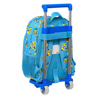 Mochila Escolar com Rodas Minions Minionstatic Azul (26 x 34 x 11 cm)