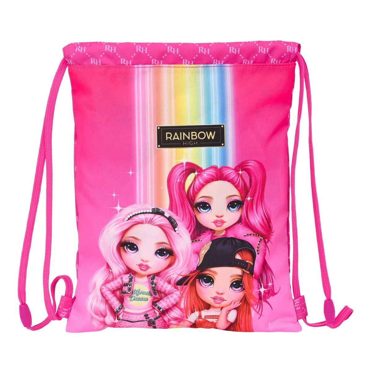 Mochila saco infantil Rainbow High Fúcsia 26 x 34 x 1 cm