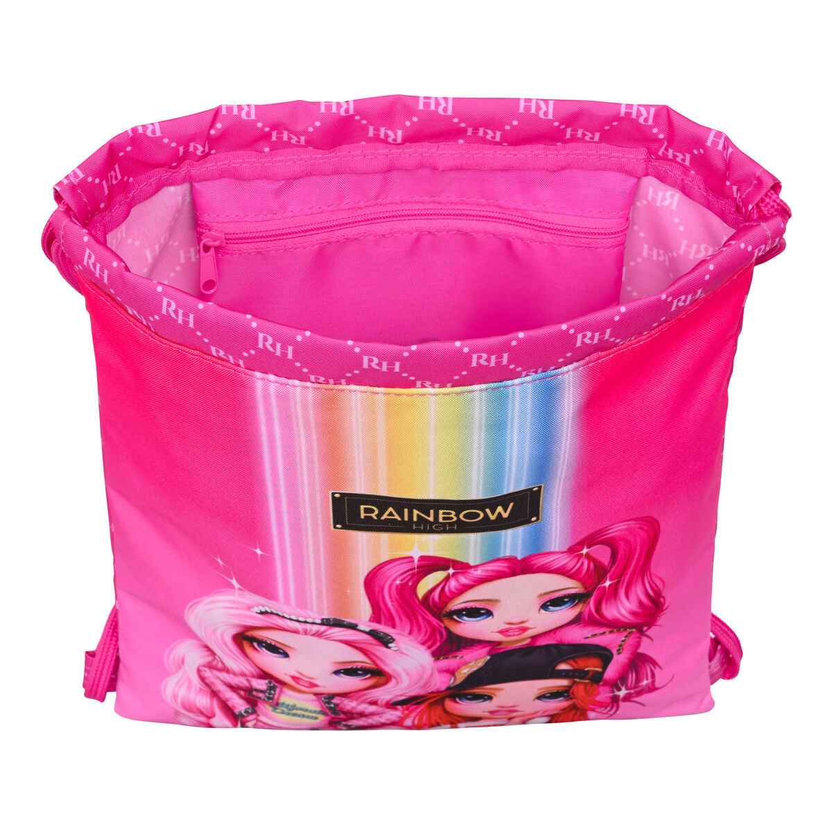 Mochila saco infantil Rainbow High Fúcsia 26 x 34 x 1 cm