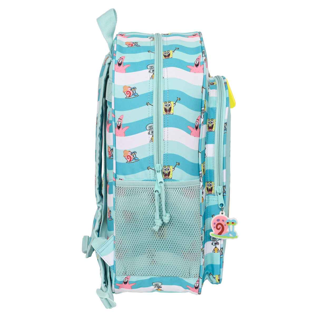 Mochila Escolar Spongebob Stay positive Azul Branco (33 x 42 x 14 cm)