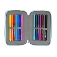 Estojo Duplo Moos Garden Turquesa 12.5 x 19.5 x 4 cm (28 Peças)