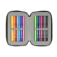 Estojo Escolar com Acessórios Safta Stone Preto 12.5 x 19.5 x 5.5 cm 36 Peças