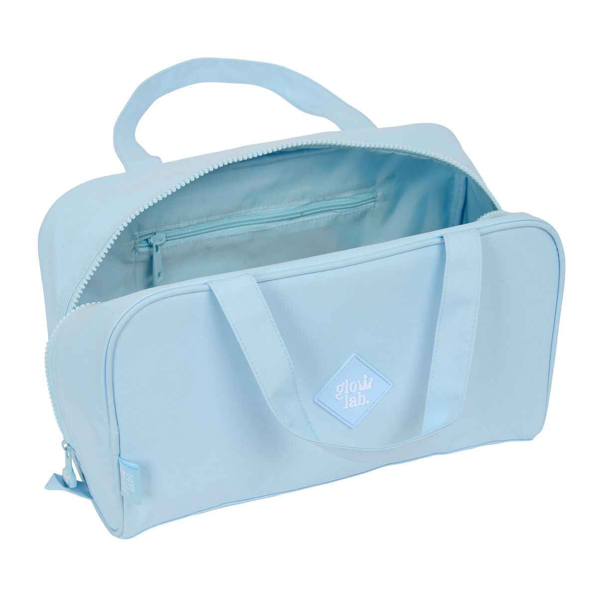 Nécessaire Escolar Glow Lab Cisnes Azul Claro 31 x 14 x 19 cm