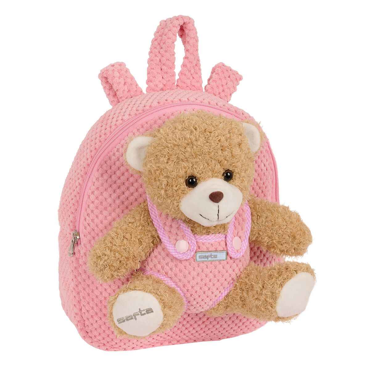 Mochila Infantil Safta Urso de Peluche Cor de Rosa 23 x 27 x 7,5 cm