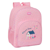 Mochila Escolar Glow Lab Sweet home Cor de Rosa 33 x 42 x 14 cm