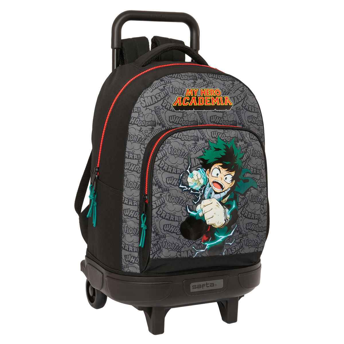 Mochila Escolar com Rodas My Hero Academia Preto 33 x 45 x 22 cm