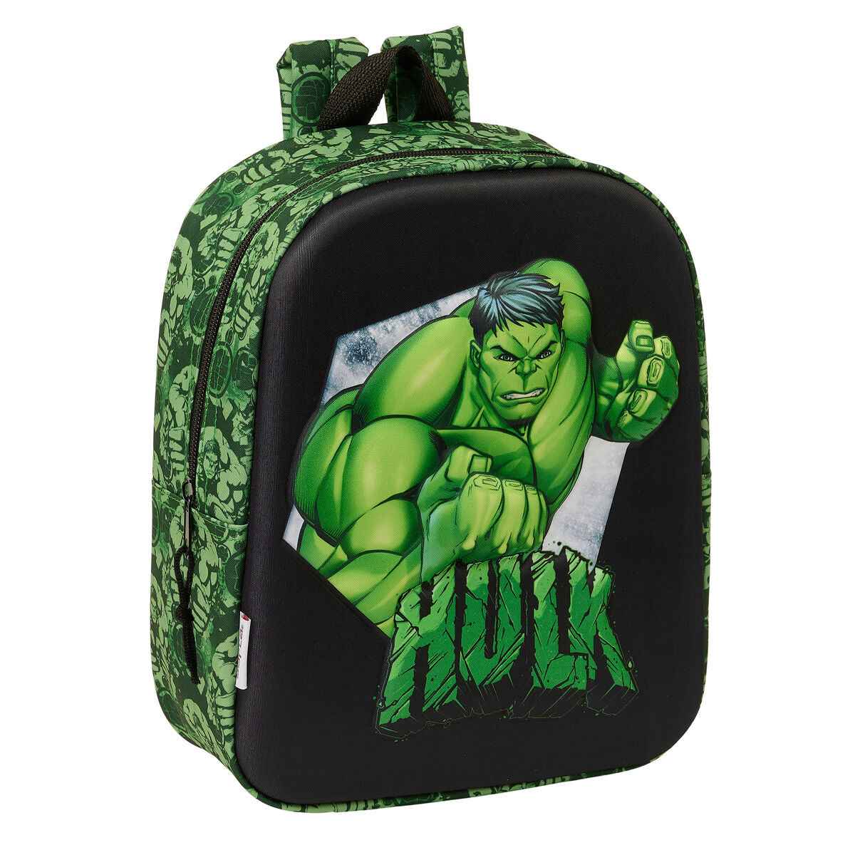 Mochila Escolar Hulk Preto Verde 22 x 27 x 10 cm 3D