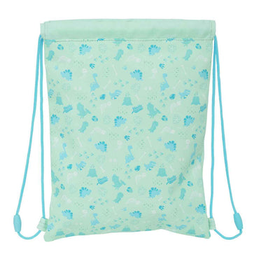 Saco Mochila com Cordas Safta Dino Verde 26 x 34 x 1 cm
