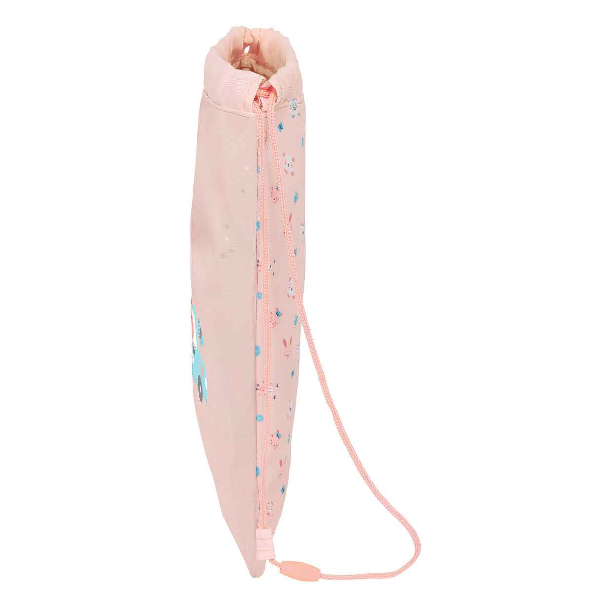 Saco Mochila com Cordas Safta Jirafa Coral 26 x 34 x 1 cm