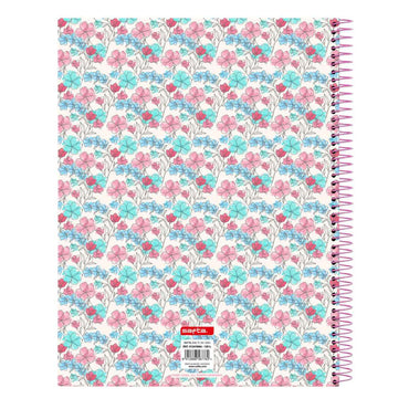 Caderno Moos Flores Multicolor A4 120 Folhas