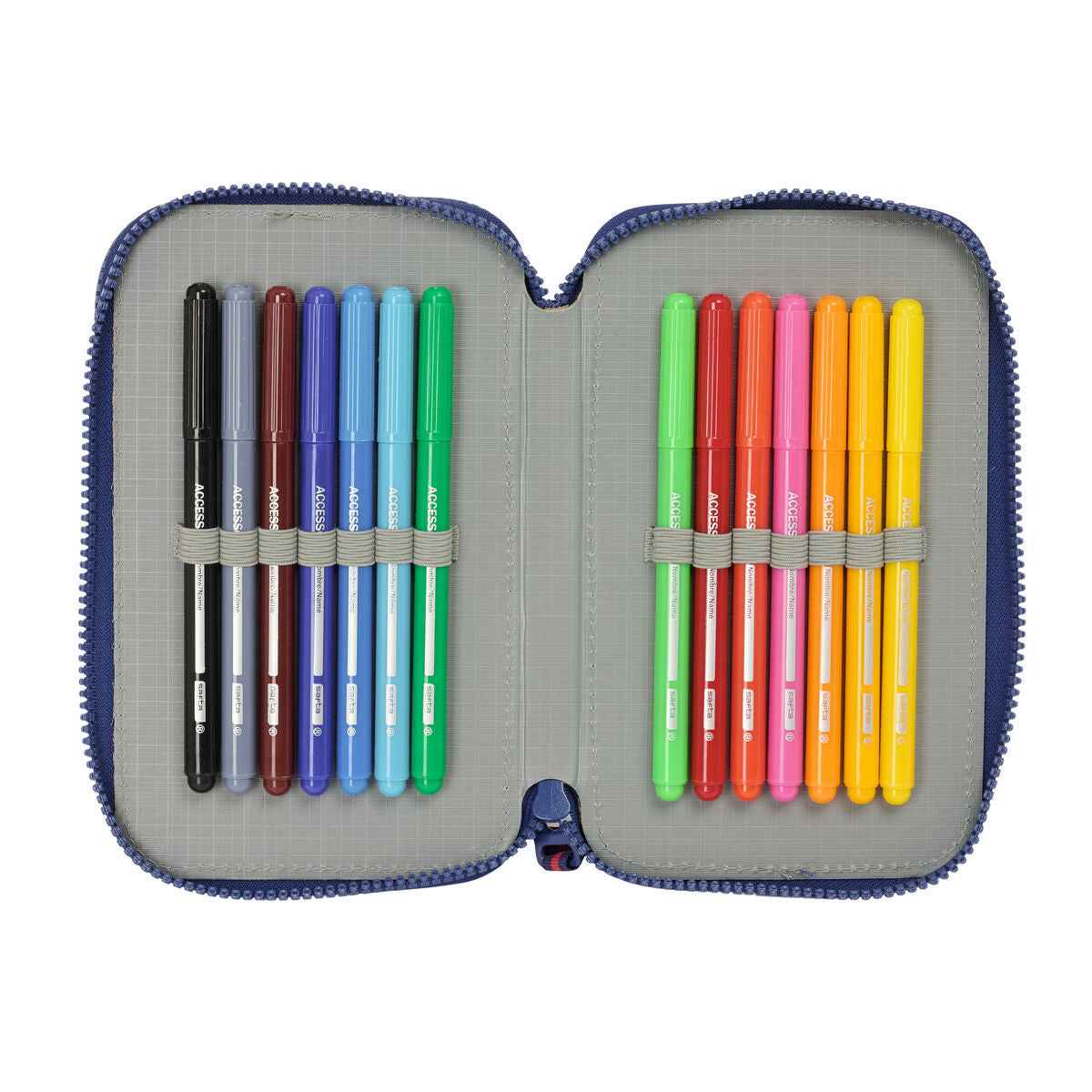 Estojo Duplo Harry Potter Captain Azul Marinho 12.5 x 19.5 x 4 cm Estojo Duplo 29 Peças