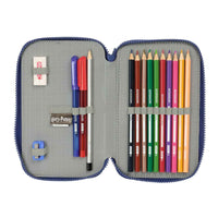 Estojo Duplo Harry Potter Captain Azul Marinho 12.5 x 19.5 x 4 cm Estojo Duplo 29 Peças