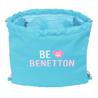 Saco Mochila com Cordas Benetton Unique Cor de Rosa Turquesa 35 x 40 x 1 cm