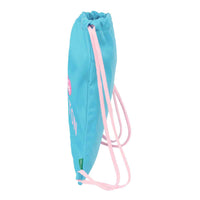 Saco Mochila com Cordas Benetton Unique Cor de Rosa Turquesa 35 x 40 x 1 cm