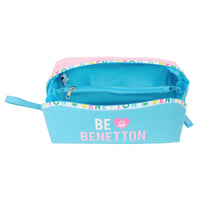 Estojo Benetton Unique Cor de Rosa Turquesa 20 x 8 x 8 cm