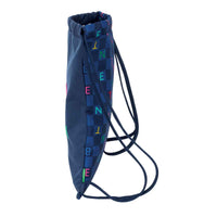 Saco Mochila com Cordas Benetton Damero Azul Marinho 35 x 40 x 1 cm