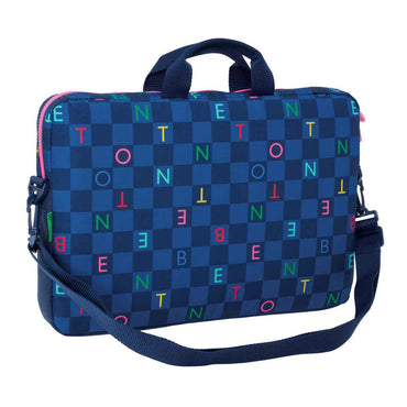 Mala para Portátil Benetton Damero Azul Marinho 40 x 27 x 4 cm