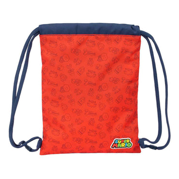 Saco Mochila com Cordas Super Mario Trick Vermelho Azul escuro 26 x 34 x 1 cm