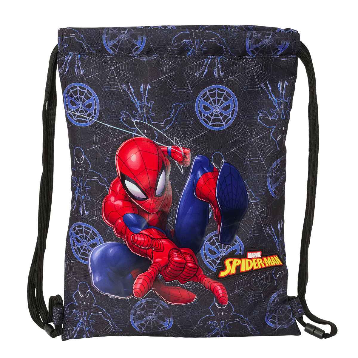 Saco Mochila com Cordas Spider-Man Attack Preto 26 x 34 x 1 cm