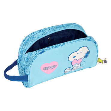 Nécessaire de Viagem Snoopy Love Azul Claro 26 x 16 x 9 cm
