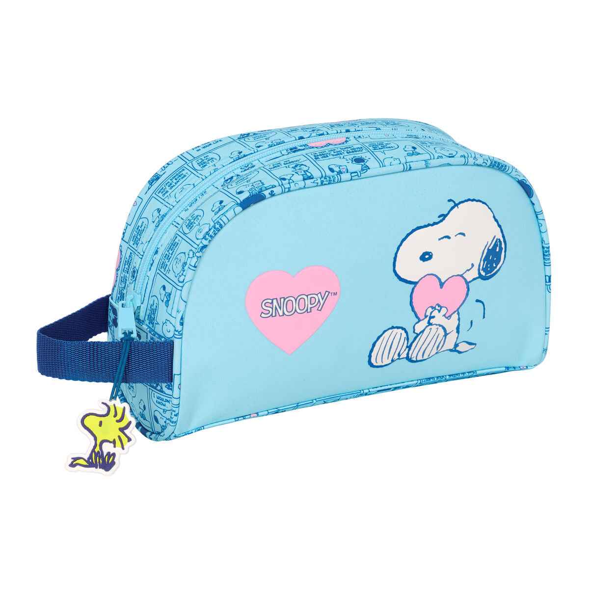 Nécessaire de Viagem Snoopy Love Azul Claro 26 x 16 x 9 cm