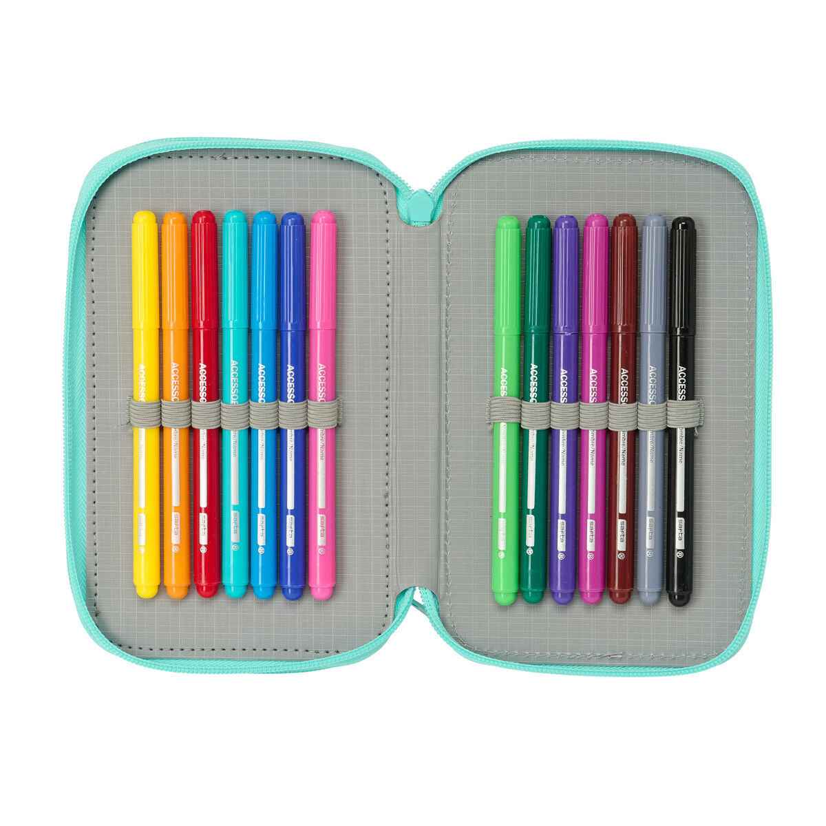 Estojo Triplo Na!Na!Na! Surprise Bunny Cor de Rosa Turquesa 12,5 x 19,5 x 5,5 cm 37 Peças