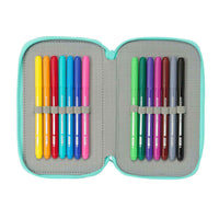 Estojo Triplo Na!Na!Na! Surprise Bunny Cor de Rosa Turquesa 12,5 x 19,5 x 5,5 cm 37 Peças