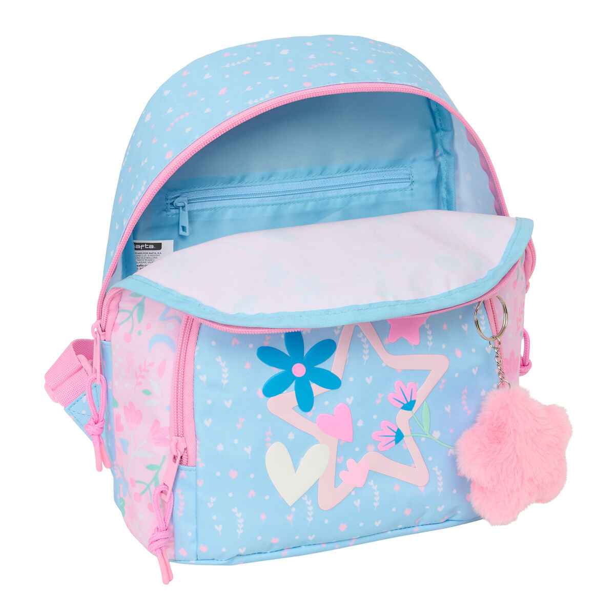 Mochila BlackFit8 Smile Cor de Rosa Azul Claro 25 x 30 x 13 cm Mini
