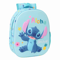 Mochila Infantil Lilo & Stitch Azul Claro 27 x 33 x 10 cm 3D