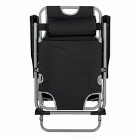 Espreguiçadeira reclinável Aktive Poliéster 600D Aço Preto 177 x 47 x 34 cm
