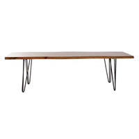 Banco DKD Home Decor 160 x 46 x 46 cm Natural Preto Marrom claro Alpino