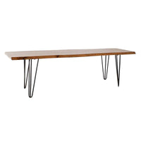 Banco DKD Home Decor 160 x 46 x 46 cm Natural Preto Marrom claro Alpino