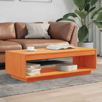 vidaXL Mesa de centro 110x50x33,5 cm pinho maciço castanho mel