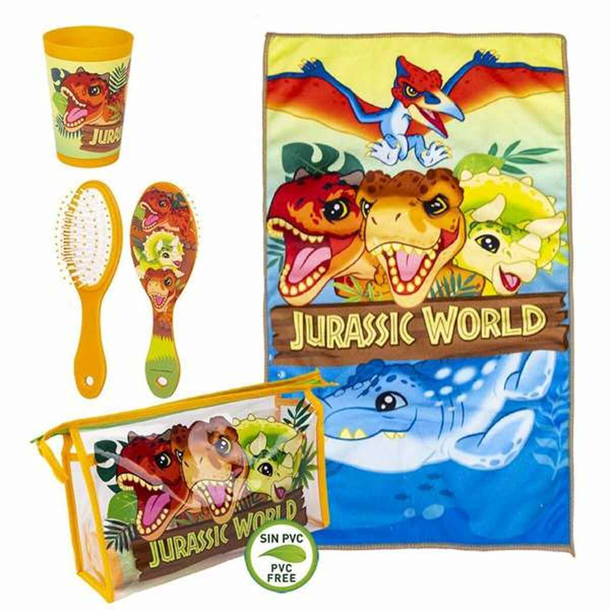Conjunto de Higiene Infantil de Viagem Jurassic Park 4 Peças