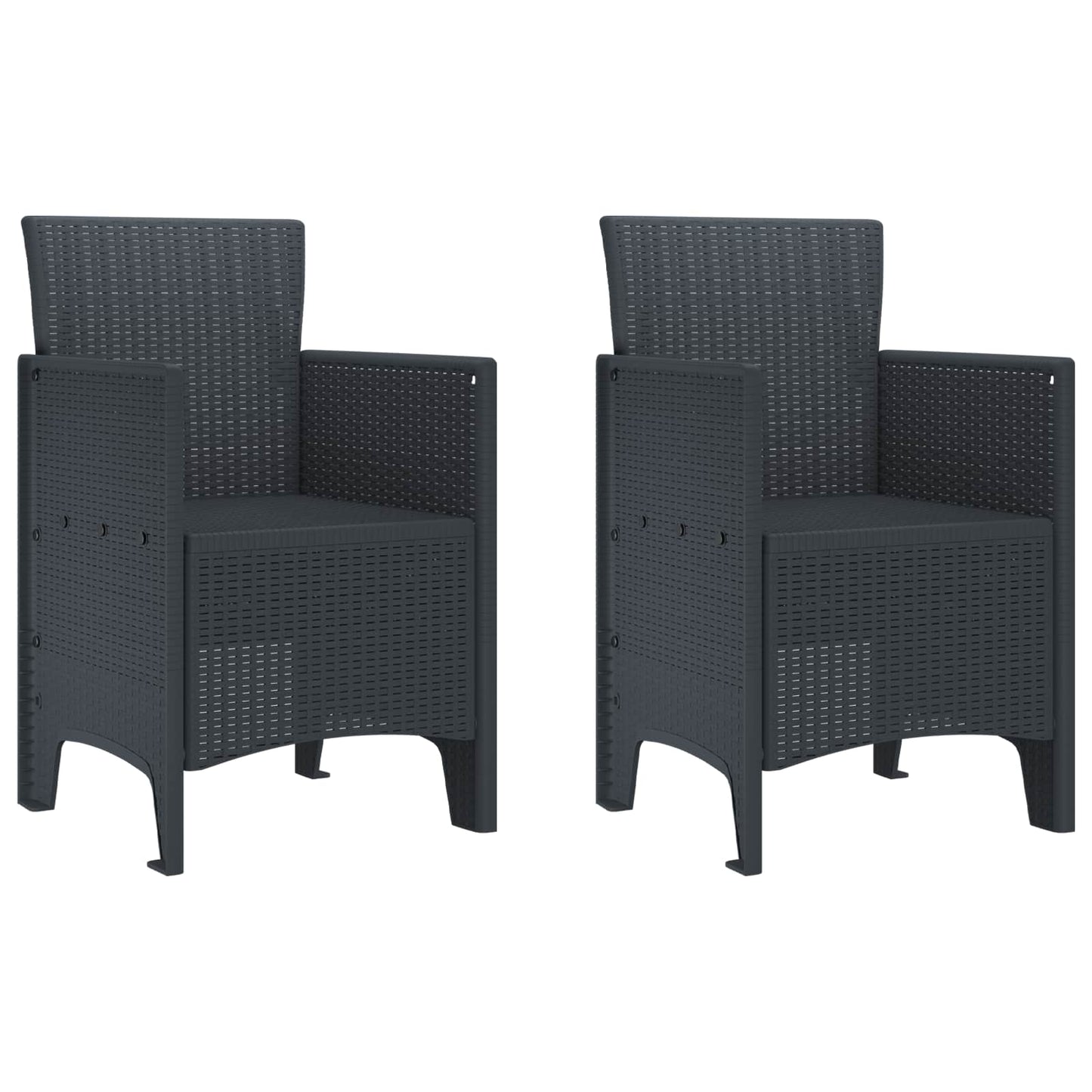 vidaXL Cadeira de Jardim 2 pcs Antracite 53 x 49 x 85 cm Polipropileno