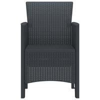 vidaXL Cadeira de Jardim 2 pcs Antracite 53 x 49 x 85 cm Polipropileno