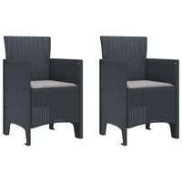 vidaXL Cadeira de Jardim 2 pcs Antracite 53 x 49 x 85 cm Polipropileno