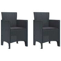 vidaXL Cadeira de Jardim 2 pcs Antracite 53 x 49 x 85 cm Polipropileno