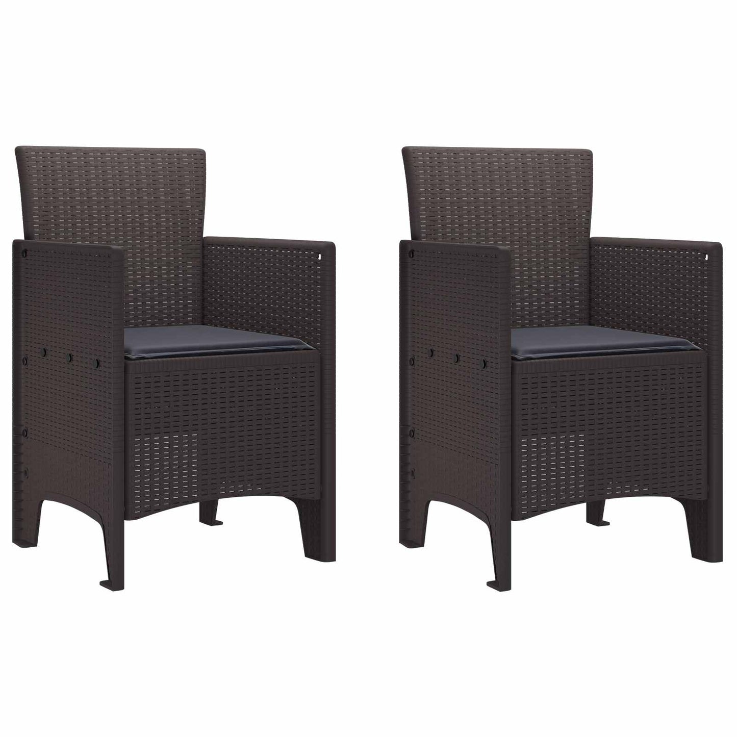 vidaXL Cadeira de Jardim 2 pcs Antracite 53 x 49 x 85 cm Polipropileno